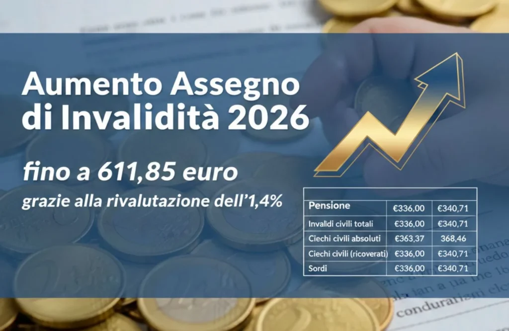 Aumento Assegno di Invalidità 2026